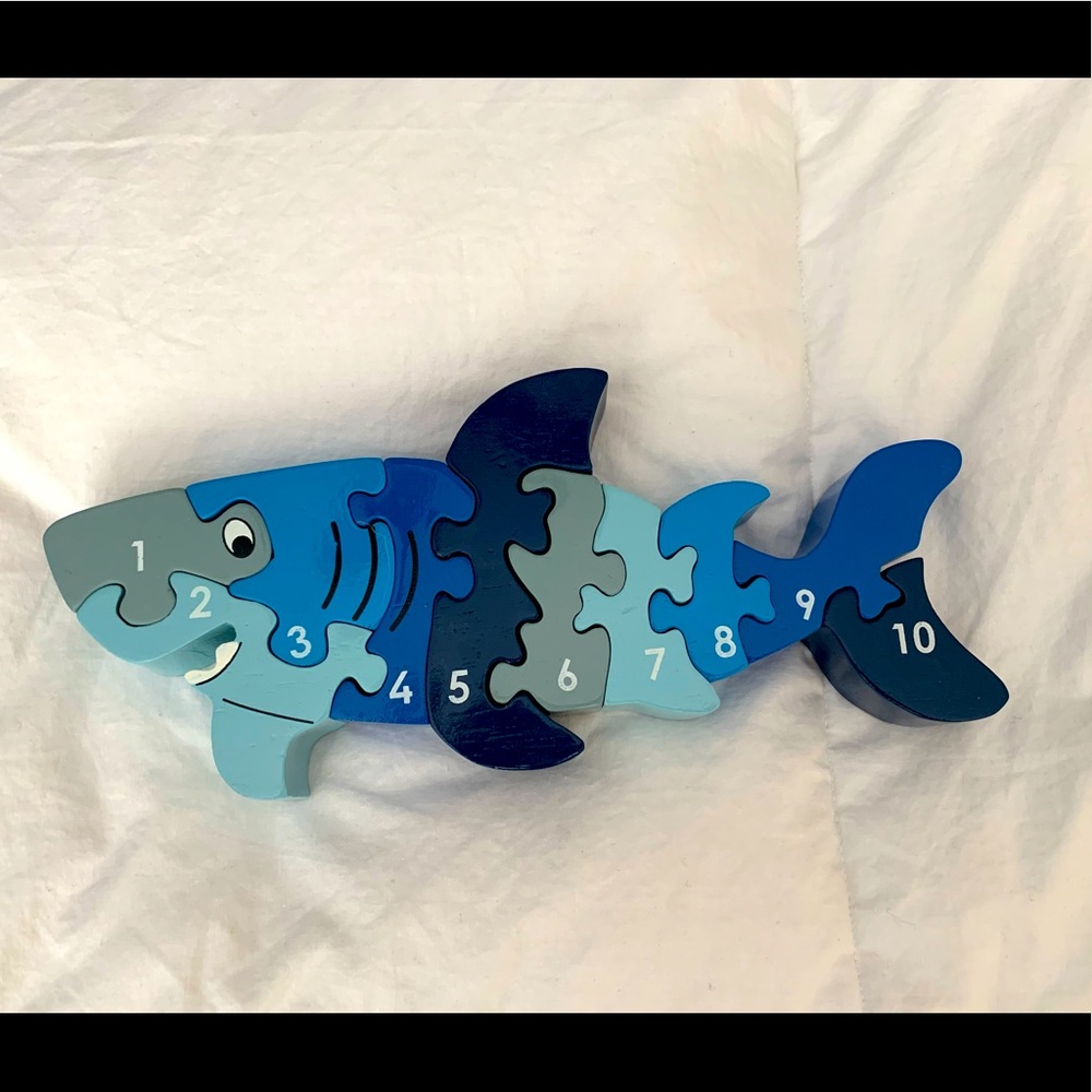 Wooden shark puzzle